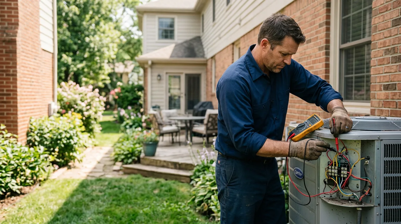 HVAC technician working near Scottsville, NY